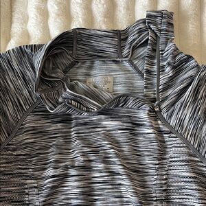 Athleta Black and White Striped Pullover